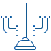 Faucets and plunger icon